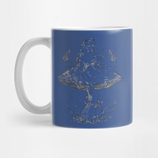 Cottagecore Aesthetic Mushrooms and Frog Mug